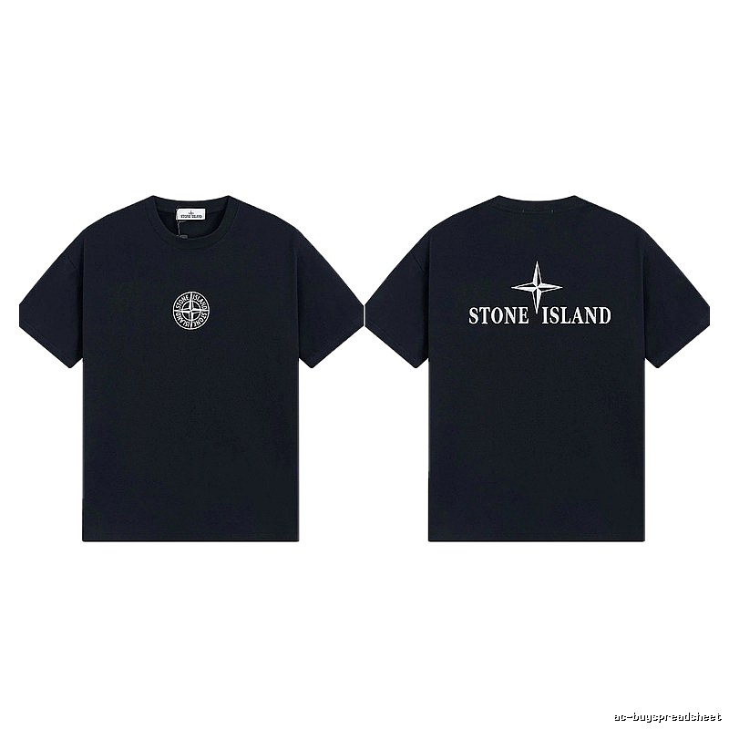 Stone Island Compass Street Style Black Short Sleeve T-shirt