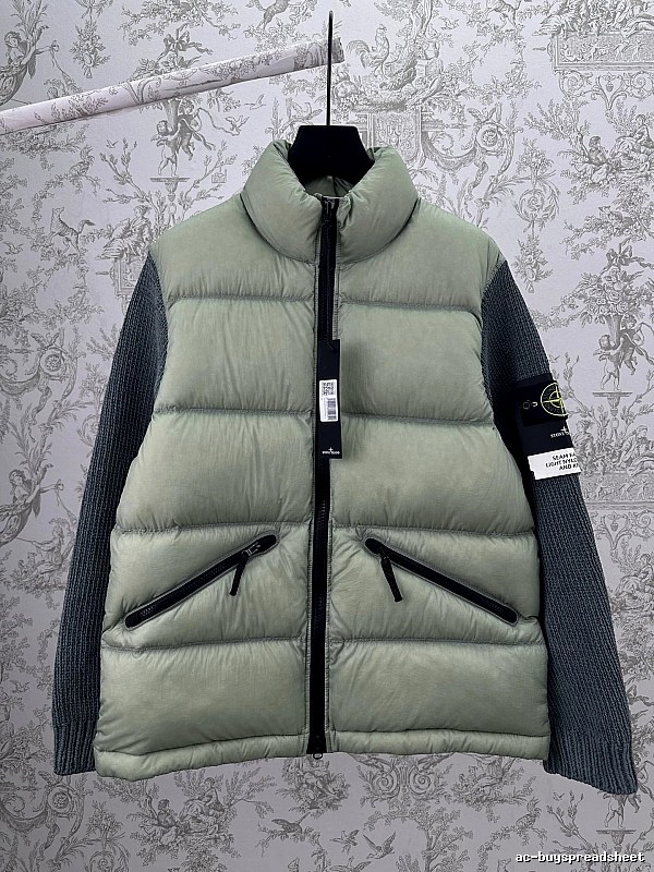 Stripe Striped Puffer Jacket with ThomBrowne Branding