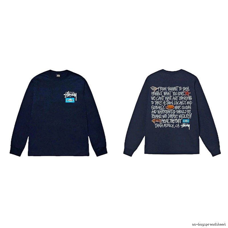 Stussy Ocean Protection Style Dark Blue Long-sleeve
