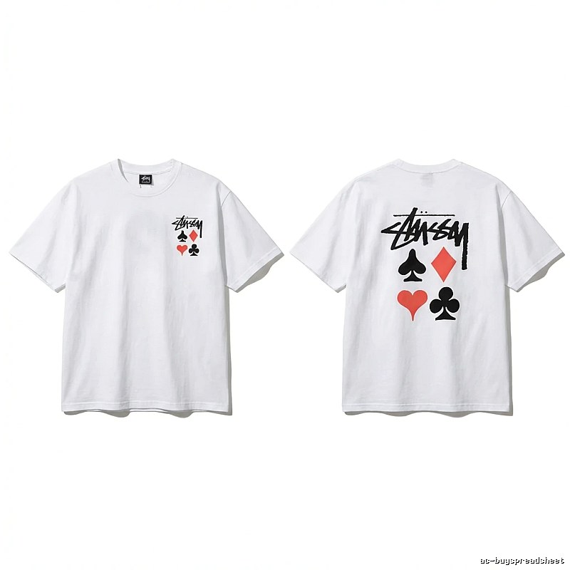 Stussy Playing Card Style White T-Shirt