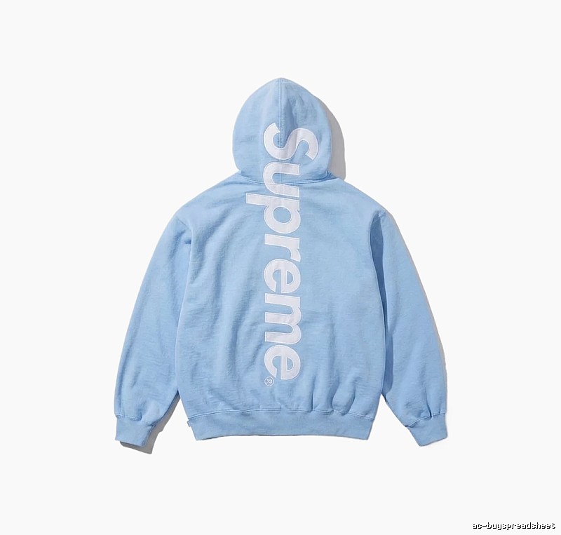 Supreme basic style, simple style, light blue hoodie