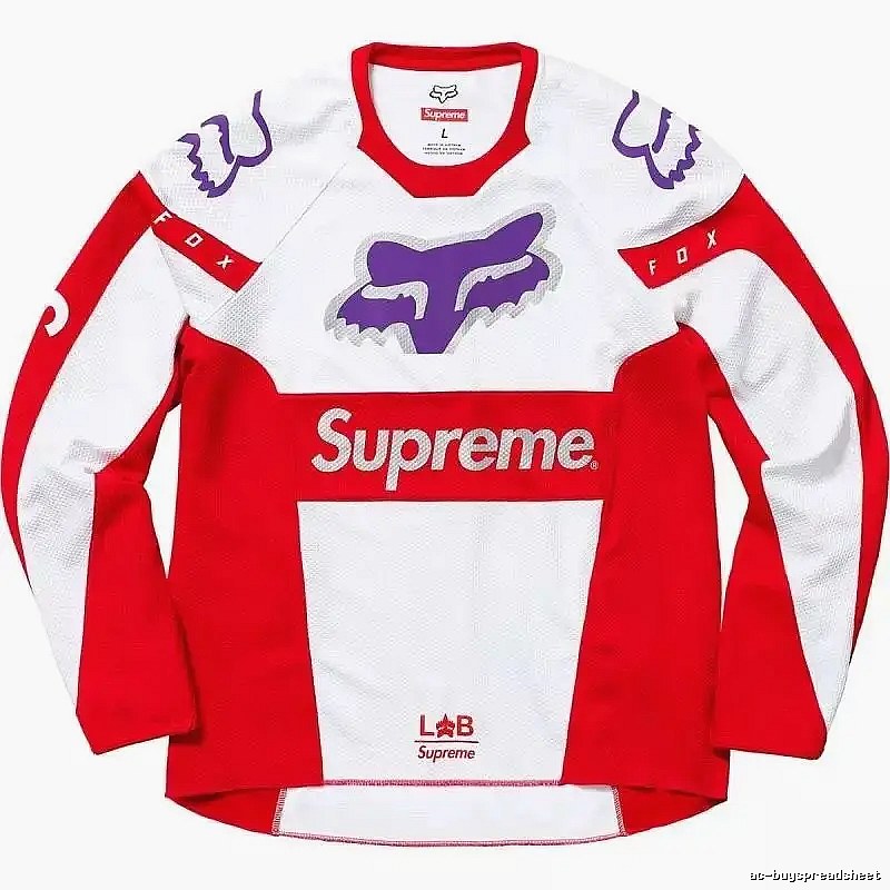 Supreme red and white sporty top