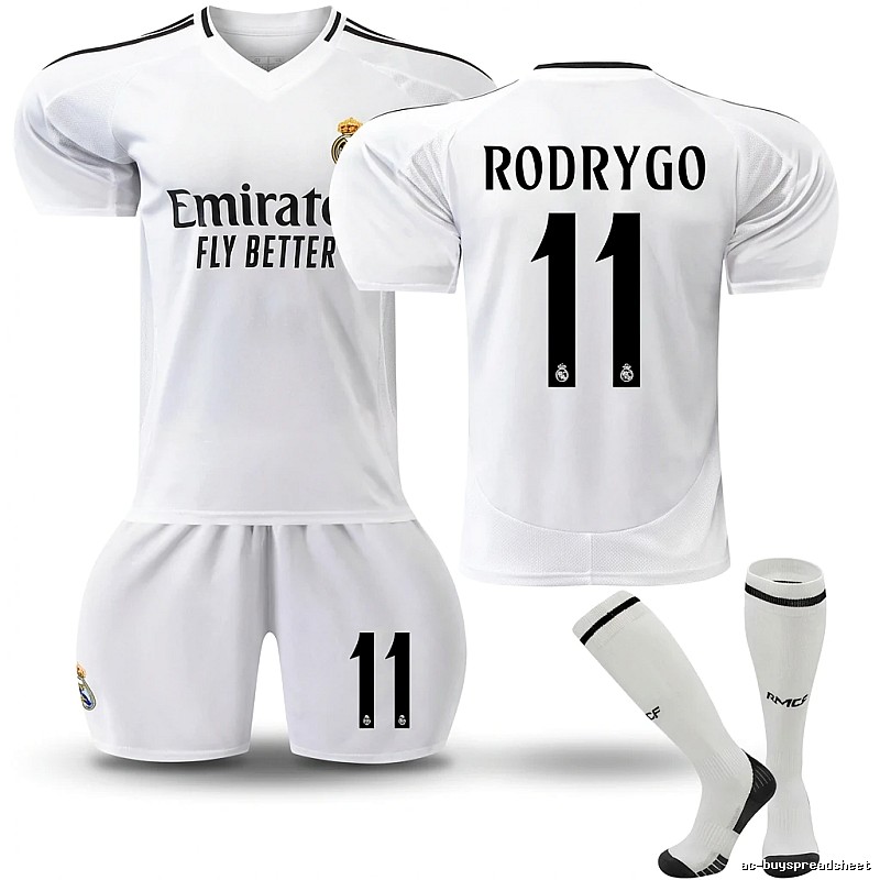 The white football jersey of the Real Madrid home field.