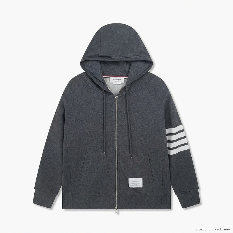 Thom Browne striped style dark gray sweatshirt